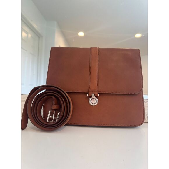 Vintage Ralph Lauren Brown Leather Saddle Shoulder Bag Purse - Picture 1 of 4